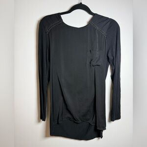 LA FEE MARABOUTEE | Black Embellished Long Sleeve Blouse